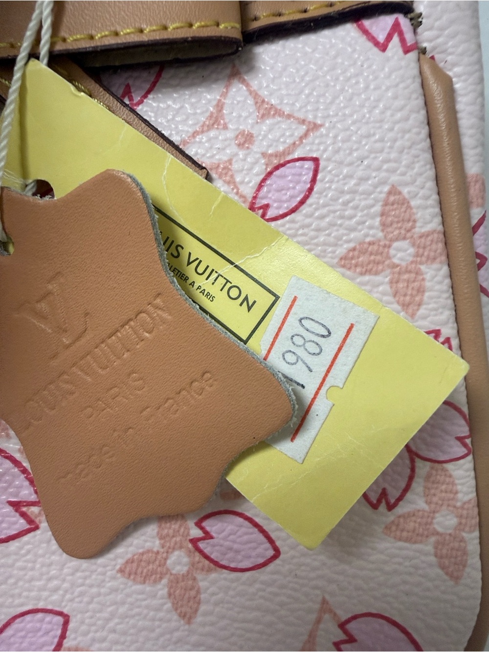 Louis Vuitton Pink Floral Mini Pochette with Tan Trim - Picture 4 of 14